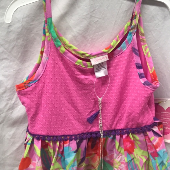 Youngland Girls Hankercheif Dress w/Necklace - Picture 2 of 5